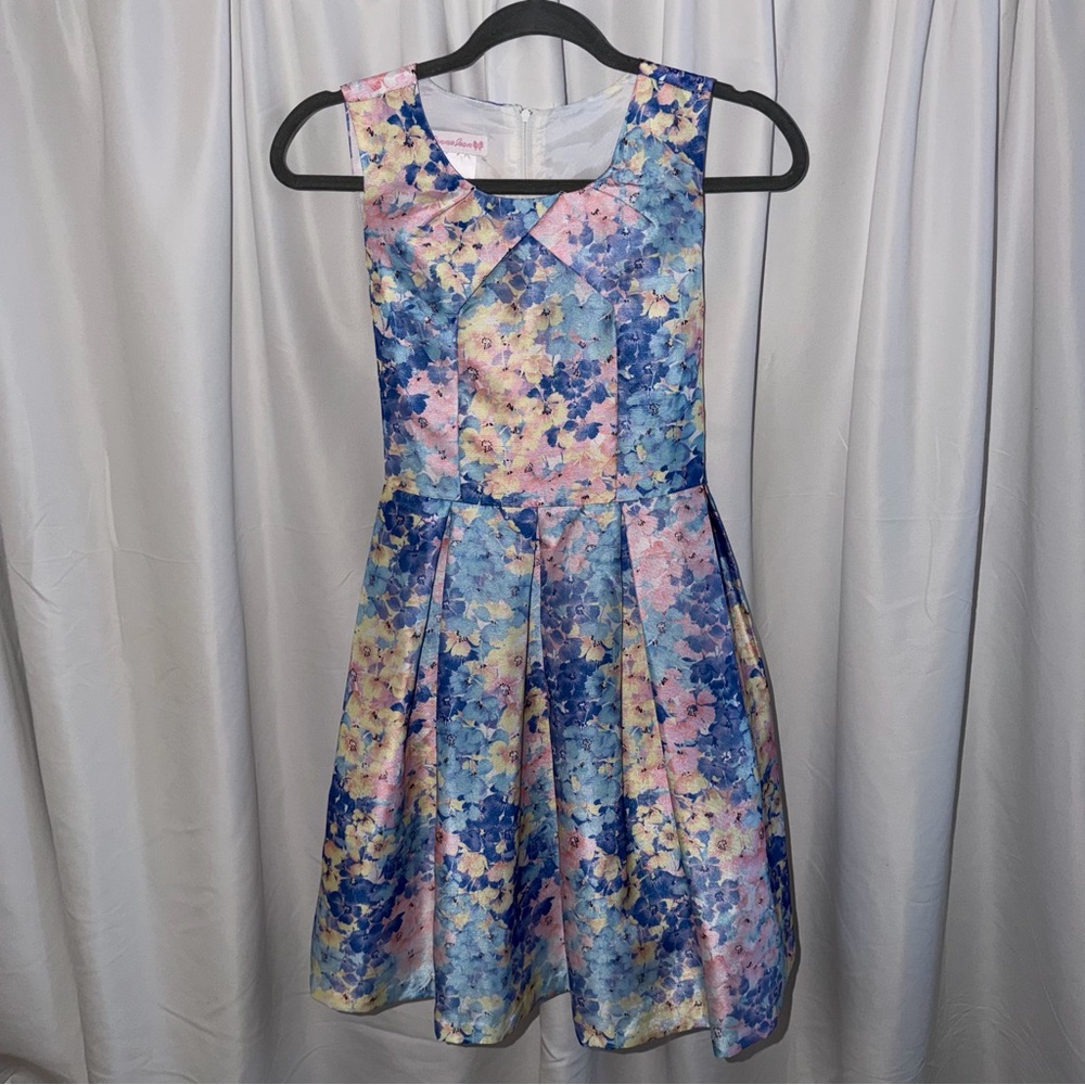 Bonnie Jean Floral Blue and Pink Kids Dress (worn once)